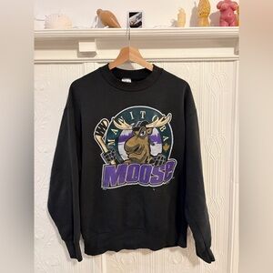 Fruit of the Loom Black Manitoba Moose Crewneck Sweater